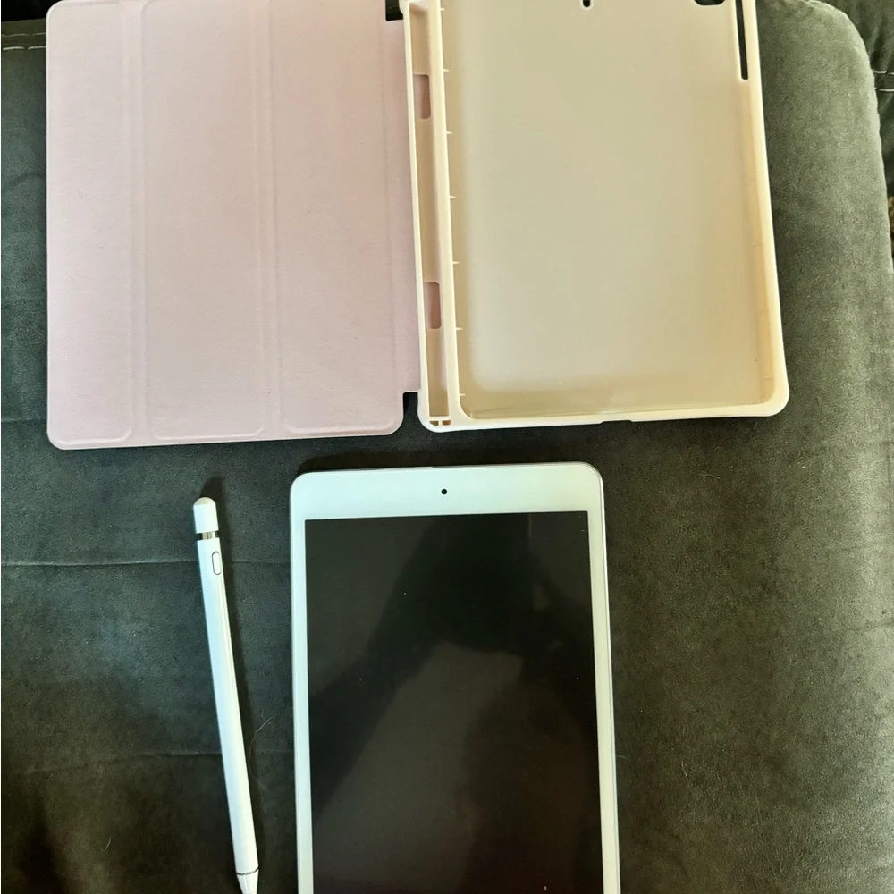 iPad mini 4 no scratches or nicks. Comes with iPad charger pencil and case
